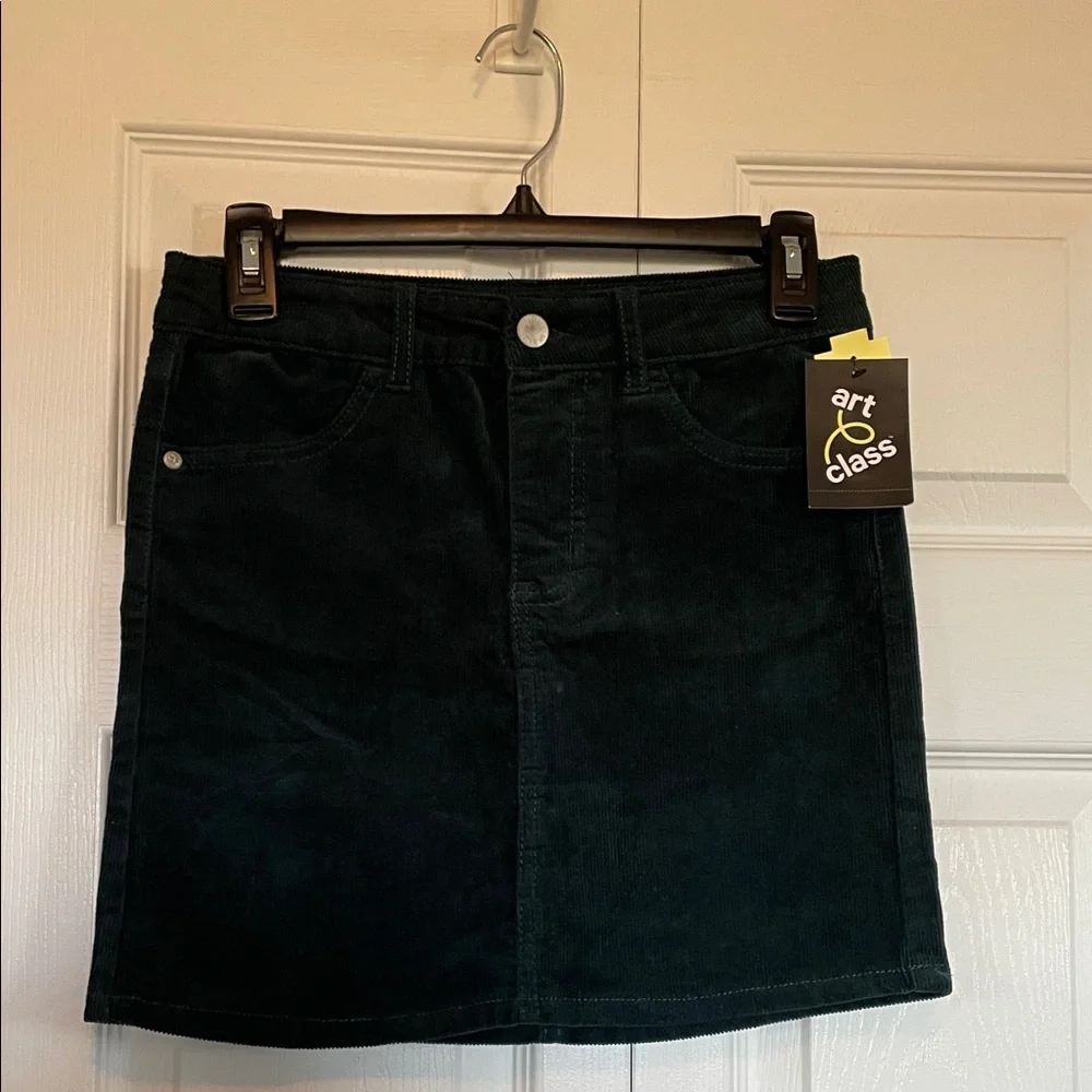 NWT Art Class Girls Adventure Teal L (10-12) Corduroy Mini Skirt adjustable